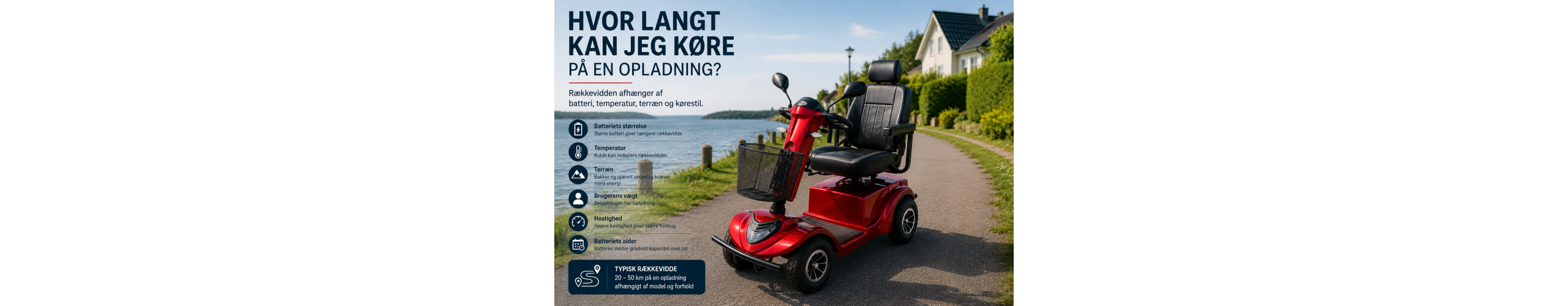 Hvor langt kan jeg k&oslash;re p&aring; en opladning