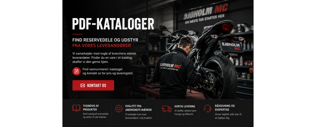 PDF-kataloger med motorcykelreservedele og MC-udstyr hos Sj�holm MC