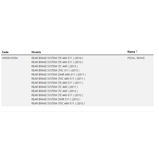 Lever Brake Rear - TE/TC 449/511