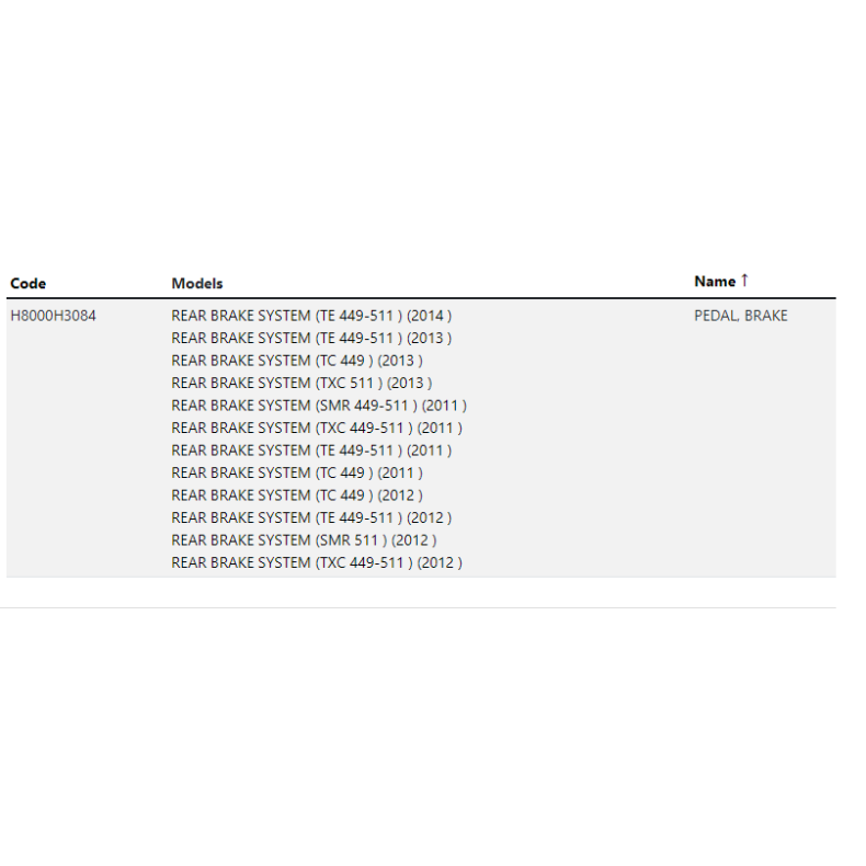 Lever Brake Rear - TE/TC 449/511