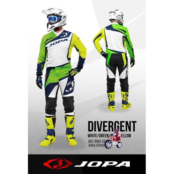 JOPA MX - Divergent White/Green/Neon Yellow Str. L/34
