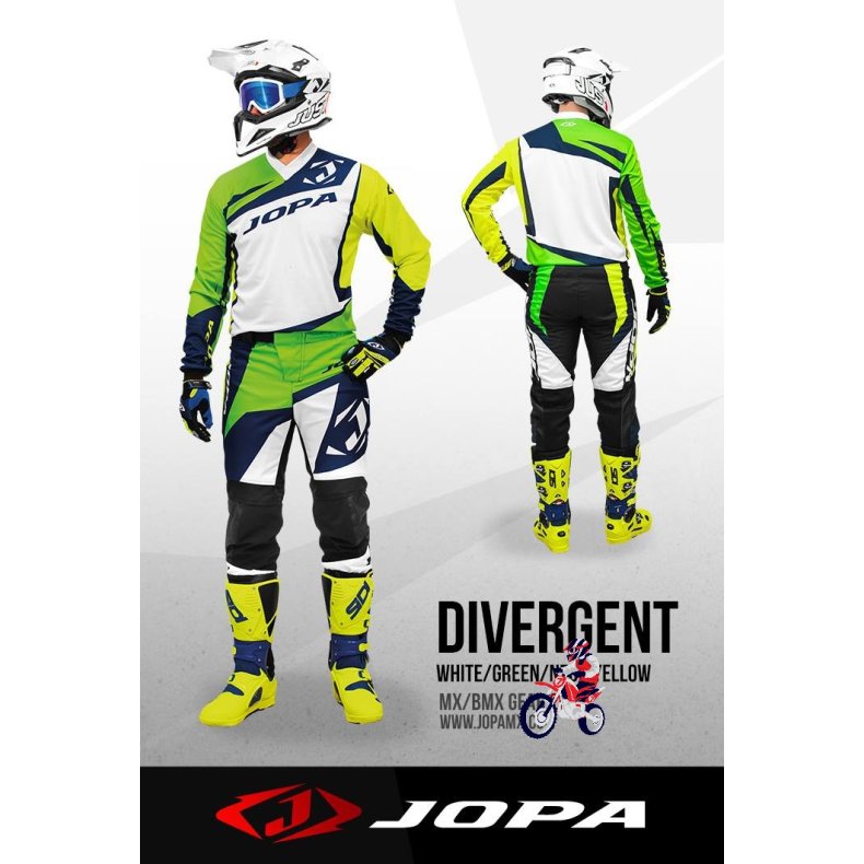 JOPA MX - Divergent White/Green/Neon Yellow Str. L/34